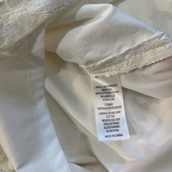 Adrianna Papell Womens Ruffle Cuff Sleeve Lace Cream Cocktail Dress  Sz 10 NWT - Picture 15 of 15